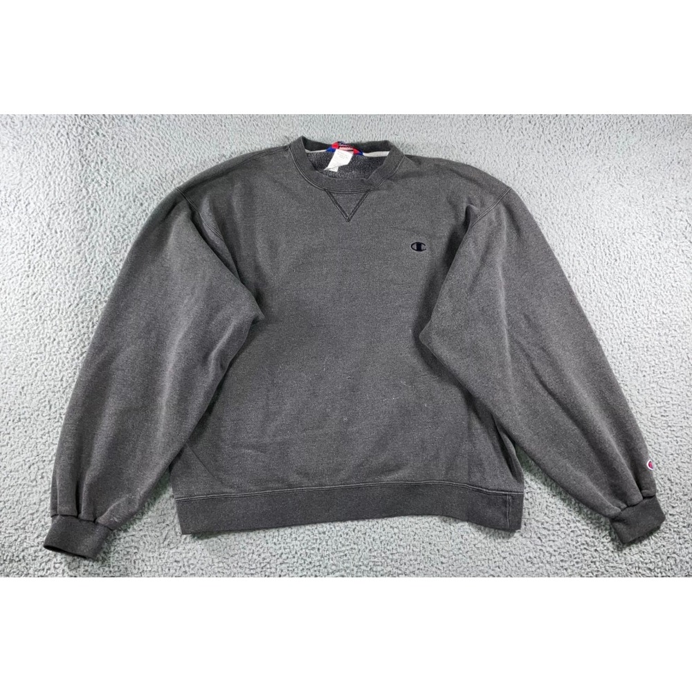 VTG Champion Sweatshirt Men XL Charcoal Gray Crewneck y2k 90s Gorpcore Blokecore